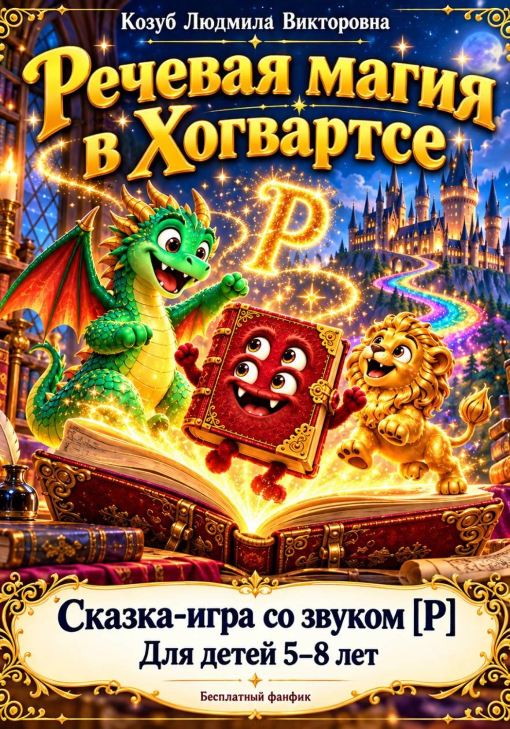 Обложка книги «Книга для смартфона «Речевая магия в Хогвартсе» — для автоматизации звука [Р] у детей 5–8 лет»