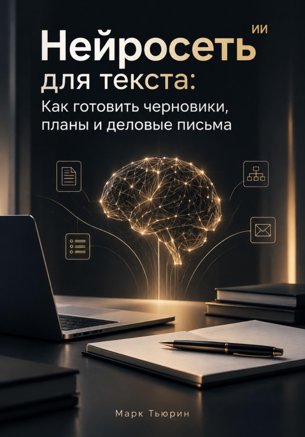 Обложка книги «Нейросеть для текста: Как готовить черновики, планы и деловые письма»