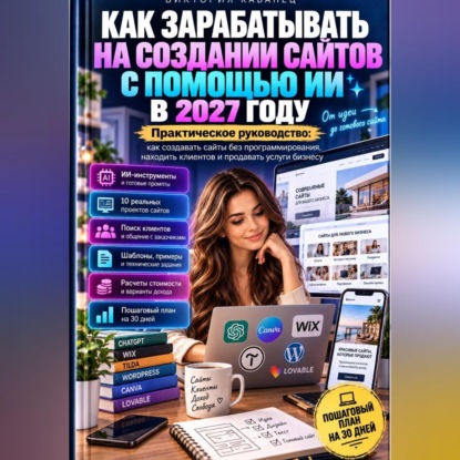 Обложка книги «Как зарабатывать на создании сайтов с помощью ИИ в 2027 году»