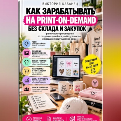 Обложка книги «Как зарабатывать на Print-on-Demand без склада и закупок»