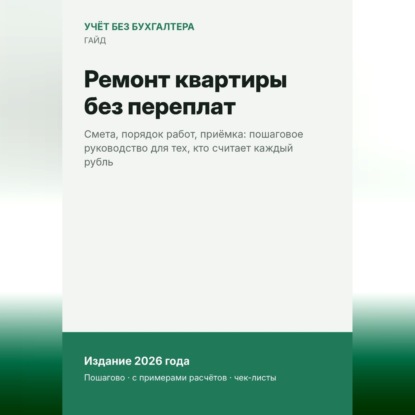 Обложка книги «Ремонт квартиры без переплат»