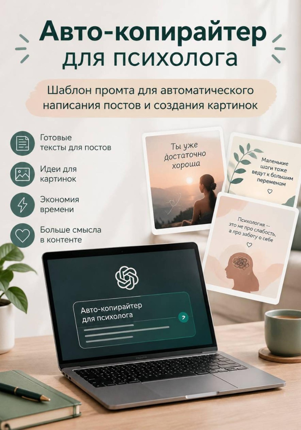Обложка книги «Авто-копирайтер для психолога»