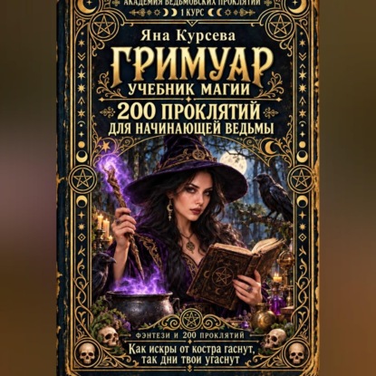 Обложка книги «Академия ведьмовских проклятий. Первый курс. Гримуар: 200 проклятий для начинающей ведьмы»