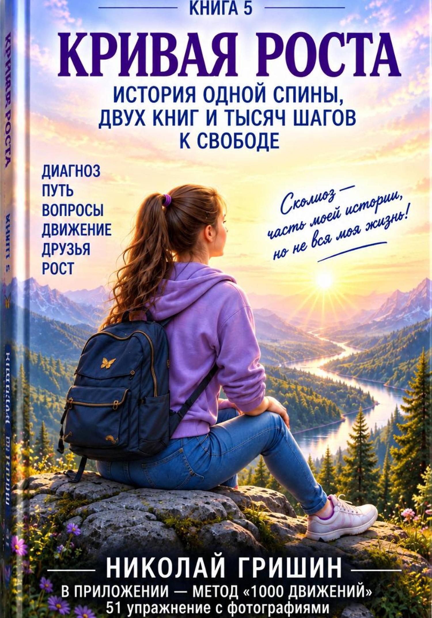 Обложка книги «Кривая роста. История одной спины, двух книг и тысяч шагов к свободе»