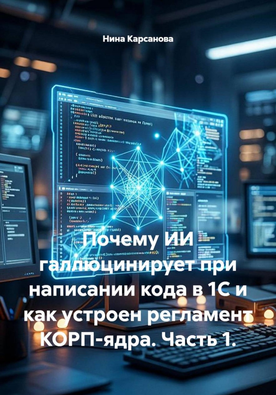 Обложка книги «Почему ИИ галлюцинирует при написании кода в 1С и как устроен регламент КОРП-ядра. Часть 1.»