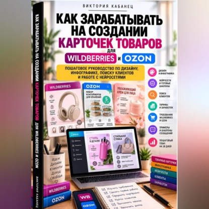 Обложка книги «Как зарабатывать на создании карточек товаров для Wildberries и Ozon»