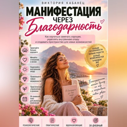 Обложка книги «Манифестация через благодарность»