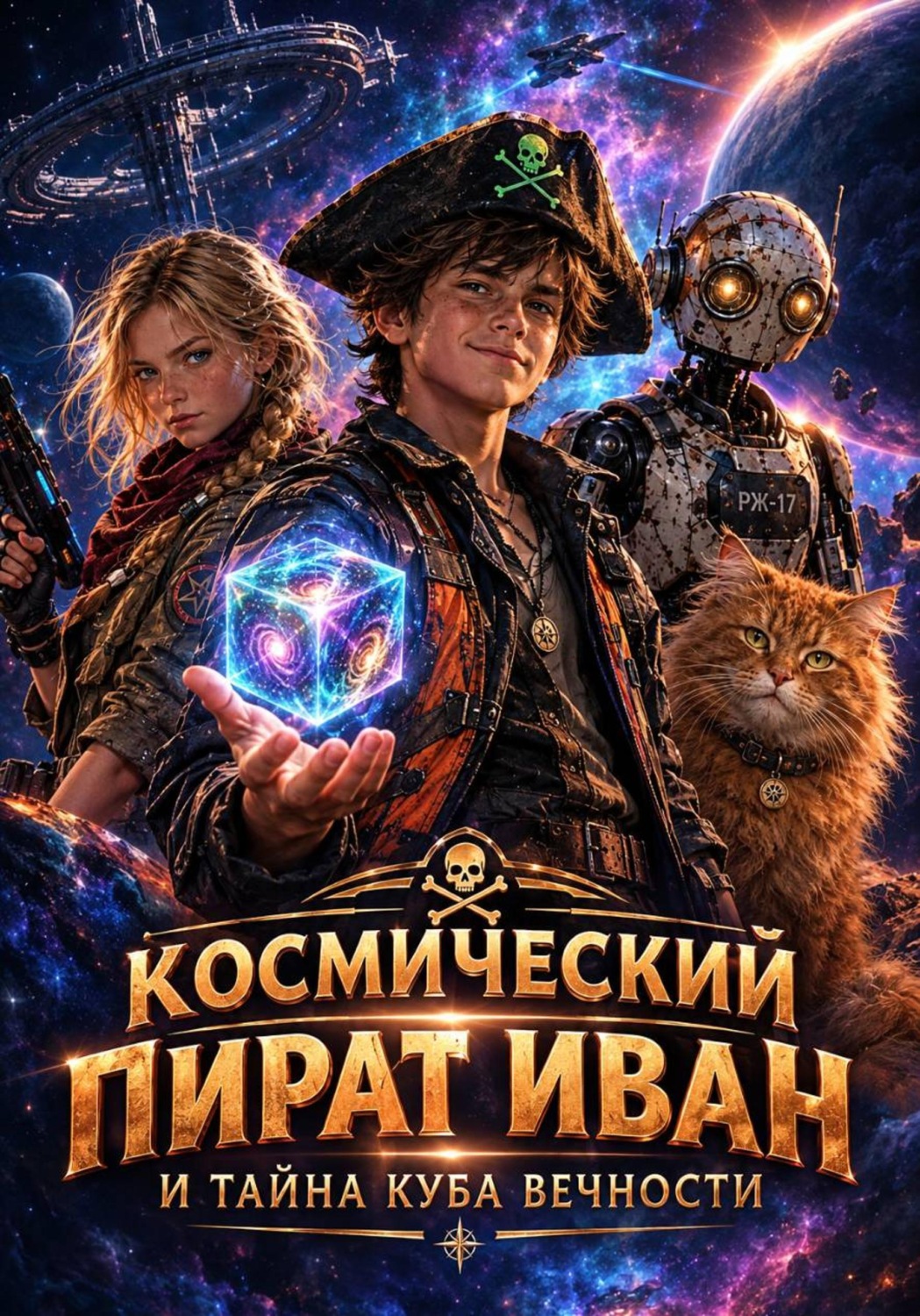 Обложка книги «Космический пират Иван и тайна куба вечности»