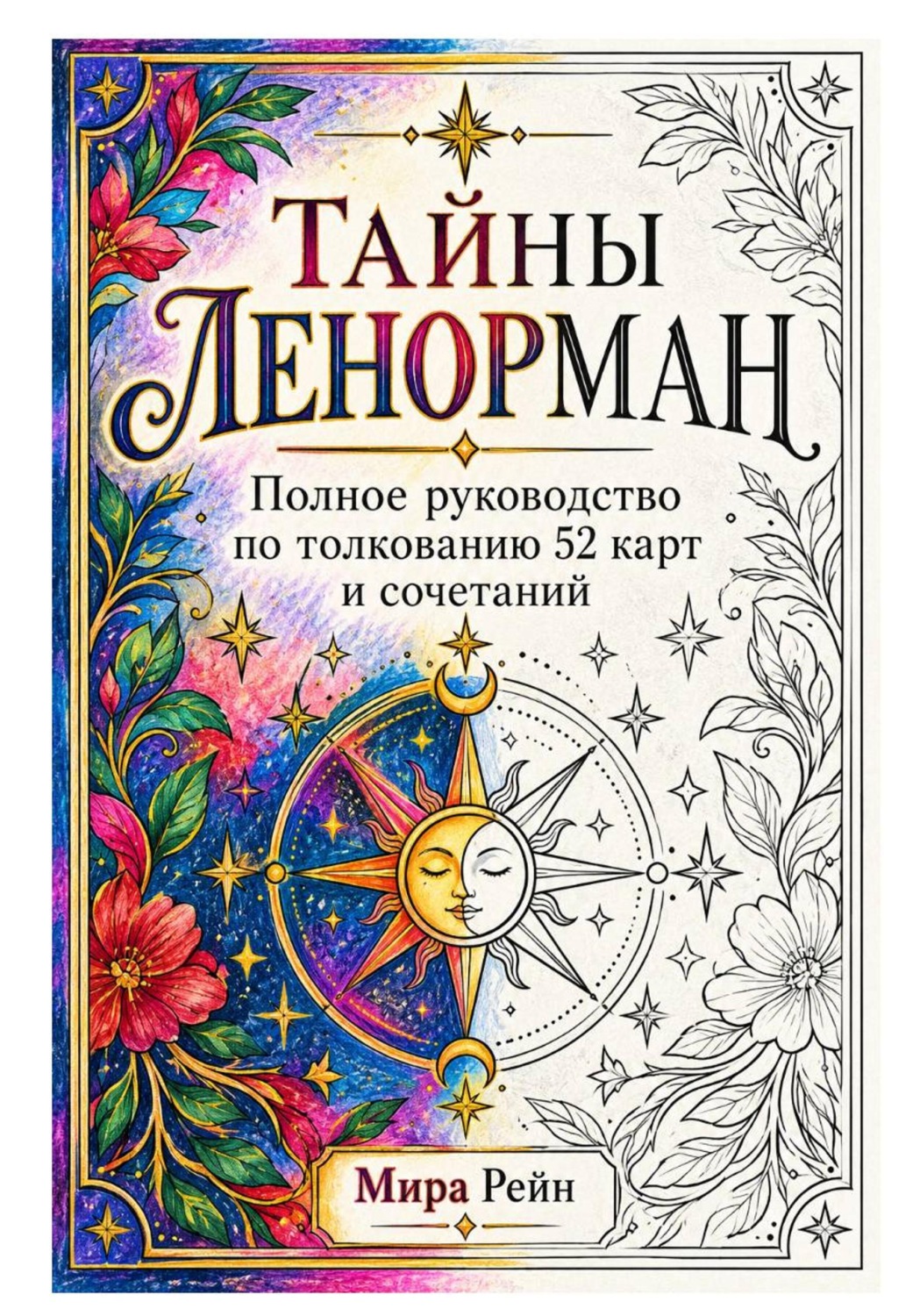 Обложка книги «Тайны Ленорман. Колода для печати. Полное руководство по толкованию 52 карт и сочетаний»