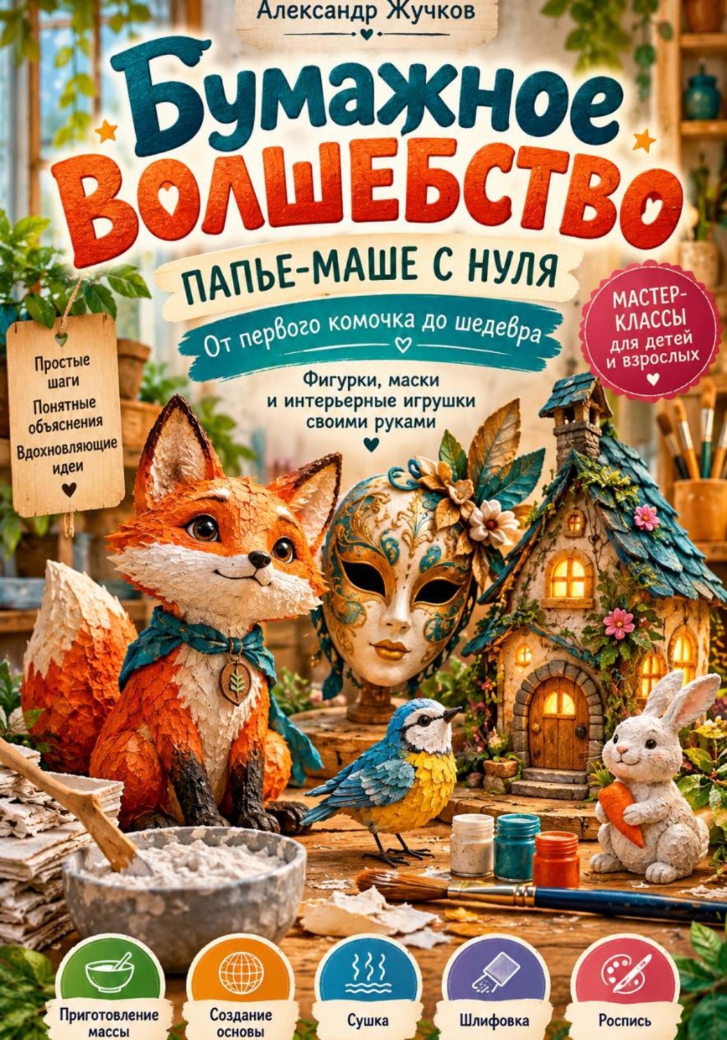 Обложка книги «Бумажное волшебство: папье-маше с нуля»