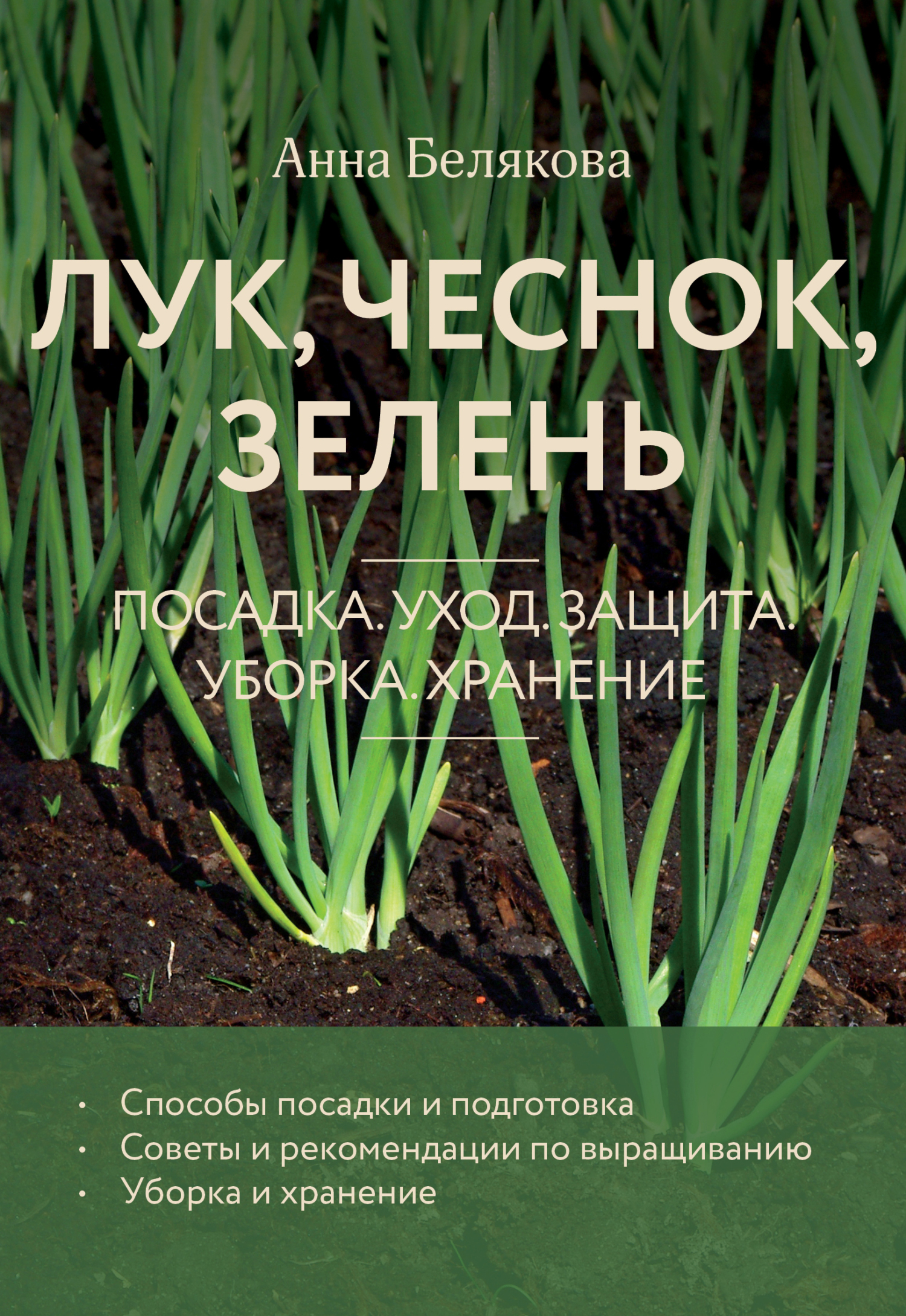 Обложка книги «Лук, чеснок, зелень. Посадка. Уход. Защита. Уборка. Хранение»